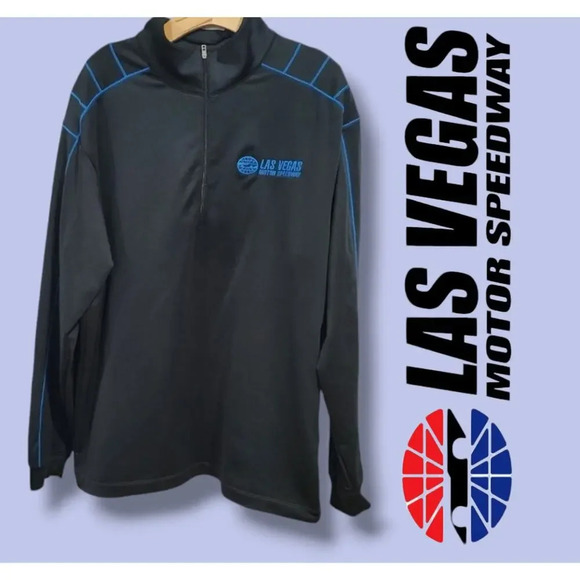 Las Vegas Nevada Motor Raceway Nike Golf Dri-fit men's half zip black Jacket - Picture 10 of 10
